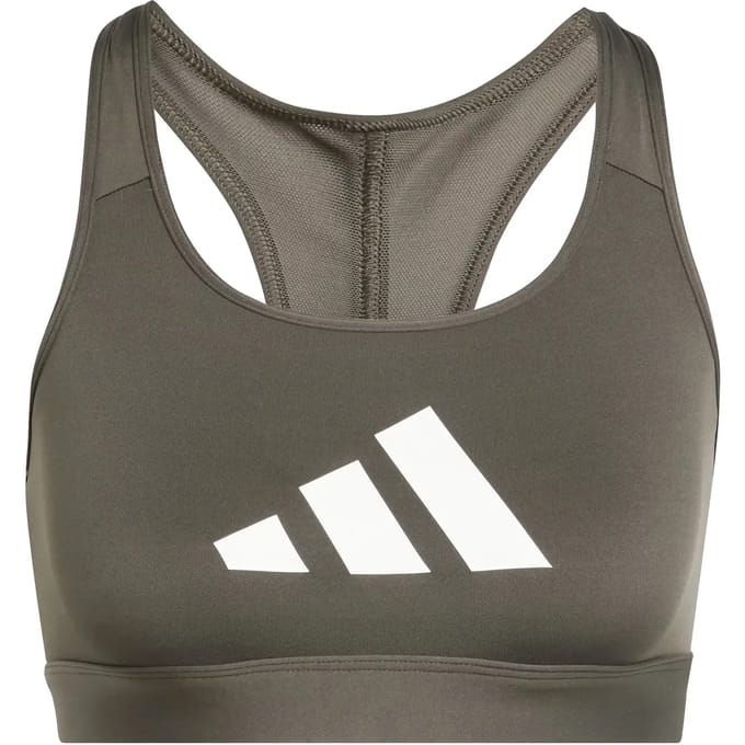 Adidas Powerreact Big Logo Graphic Sportbeha Zwart XS Vrouw