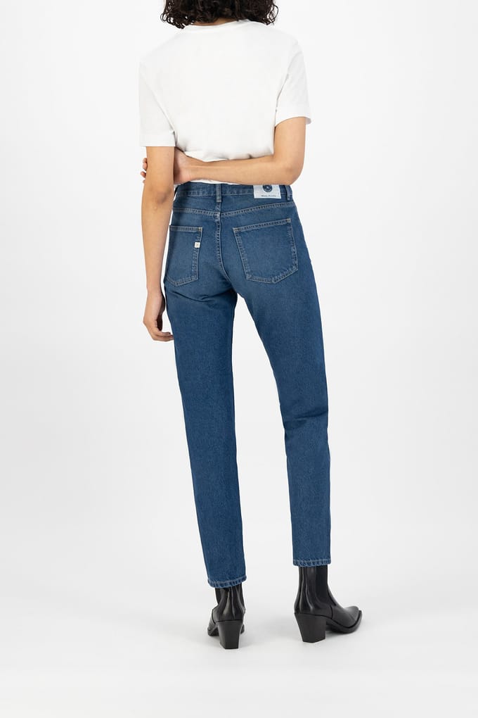 Mud Jeans Easy Go Used Stone Maat: W27L30 | Straight Jeans Outlet | Dames | Blauw