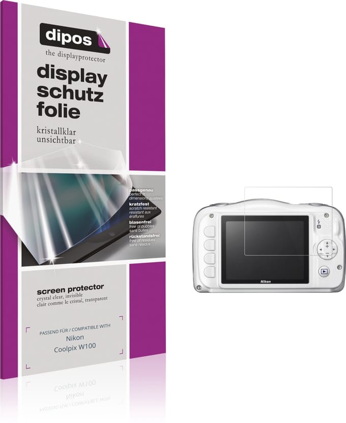 dipos – 4x Beschermfolie geschikt voor Nikon Coolpix W100 | Krasbestendige & heldere Screenprotector Ultra-Thin