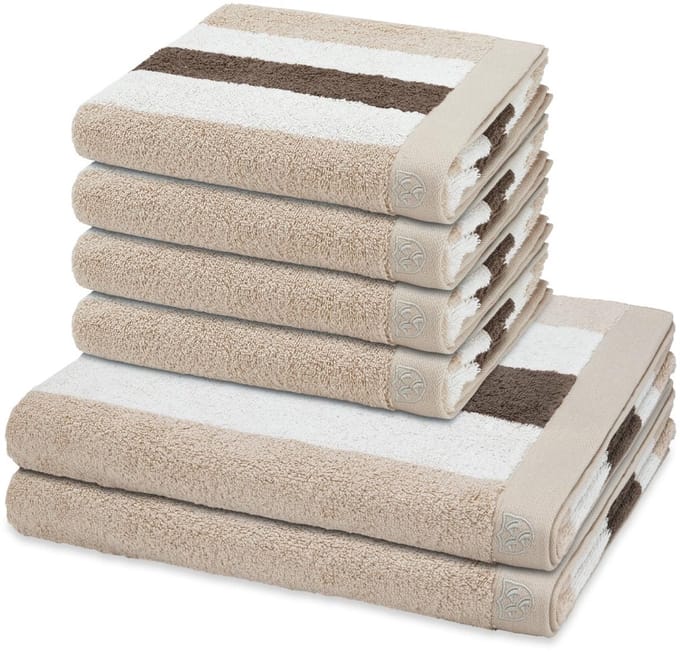 Ross Sonstiges 4 X handdoek 2 X douchehanddoek - in set 6 pack Doubleface Stripes