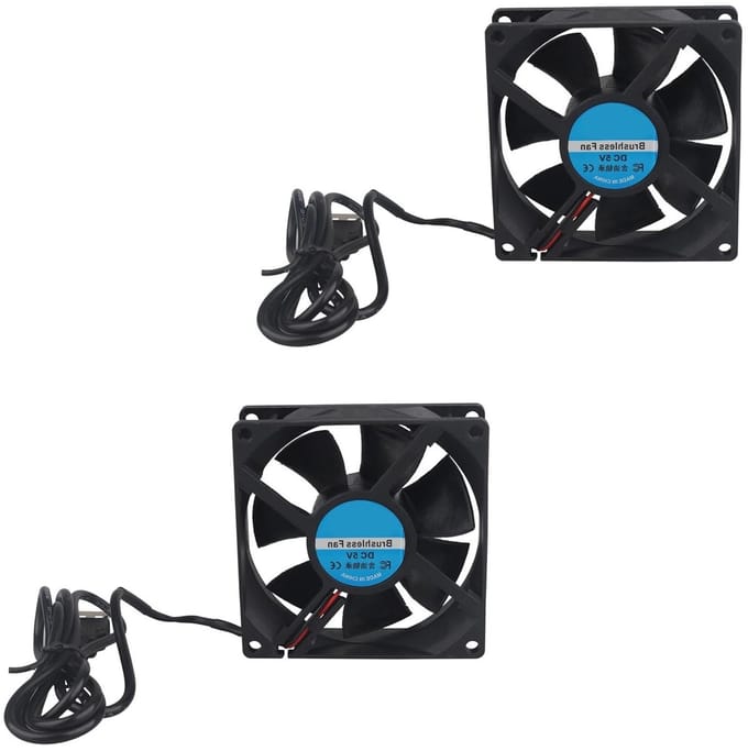 2 Stuks 8025 DC 5V Stille Koelventilator 80x80x25mm voor Computer CPU en 3D Printer met USB Aansluiting voor PC en Computerbehuizingen