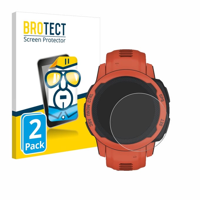 BROTECT - Screenprotector voor Garmin Instinct 2S - Folie Beschermfolie transparant 2 Stuks