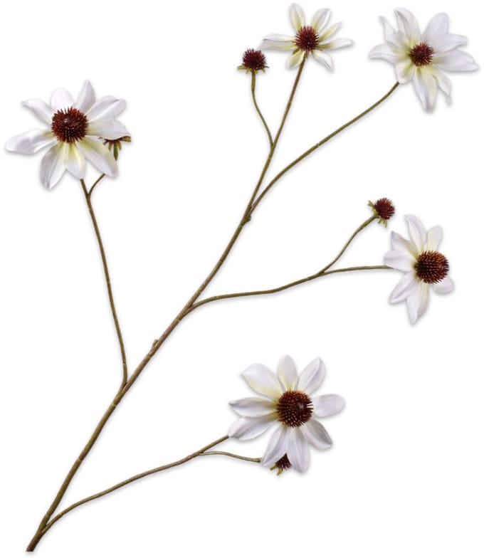 Silk-ka Kunstbloem-Zijden Bloem Rudbeckia Tak Wit 91 cm