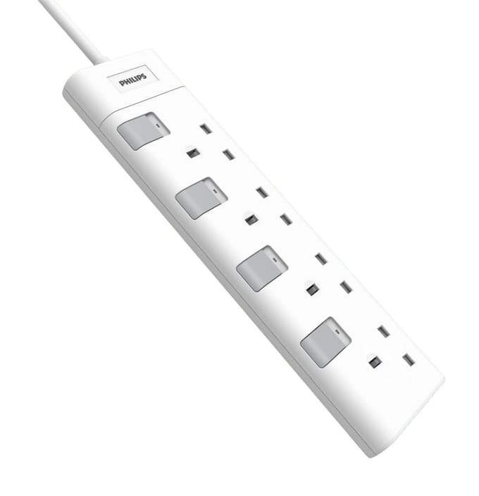 Stekkerdoos 4 Stopcontacten 230V – Philips CHP3140WB/05 – Wit
