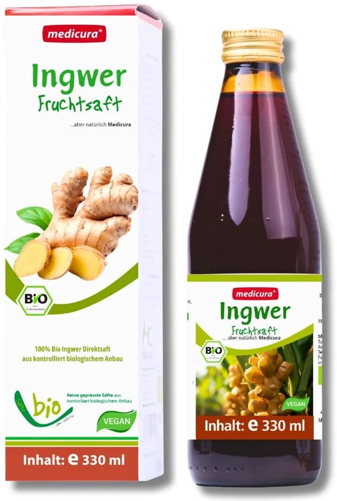 Medicura Gember 100% vruchtsap BIO 330ml