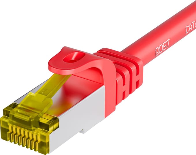 Qost - CAT7 10G internetkabel - SFTP PIMF - 10 Gbps / 500 MHz - 100% koper - RJ45 Connectoren - Patchkabel / Netwerkkabel - 2 meter - Rood