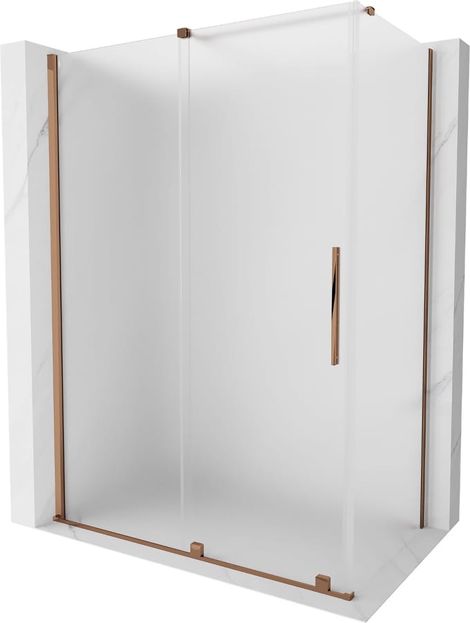 Mexen Velar inloopdouche schuifdeur 150 x 80 , ijs, roze goud - 871-150-080-31-60