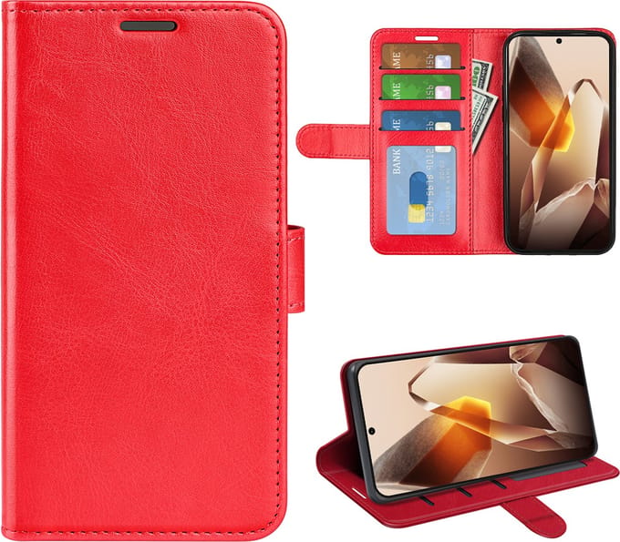 MobyDefend Hoesje - Geschikt voor OnePlus 13 - Wallet Book Case (Sluiting Achterkant) - Rood