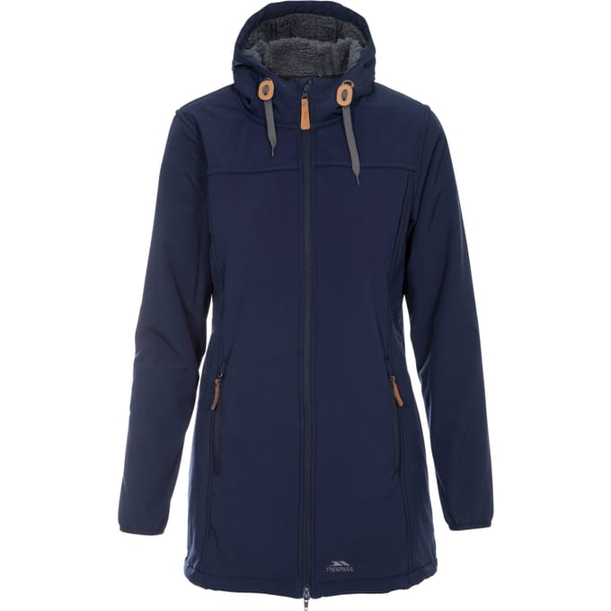 Trespass - Dames Kristen Waterdichte Jas en is Lang van Lengte (Navy)