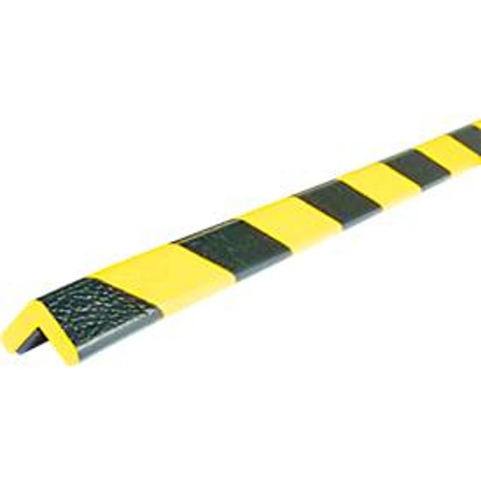Hoekbeschermprofiel type E, 1 m/stuk, geel/zwart, magnetisch