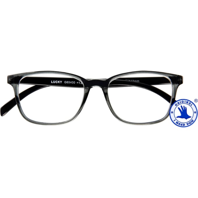 Leesbril I Need You +1.00 dpt Lucky grijs-zwart