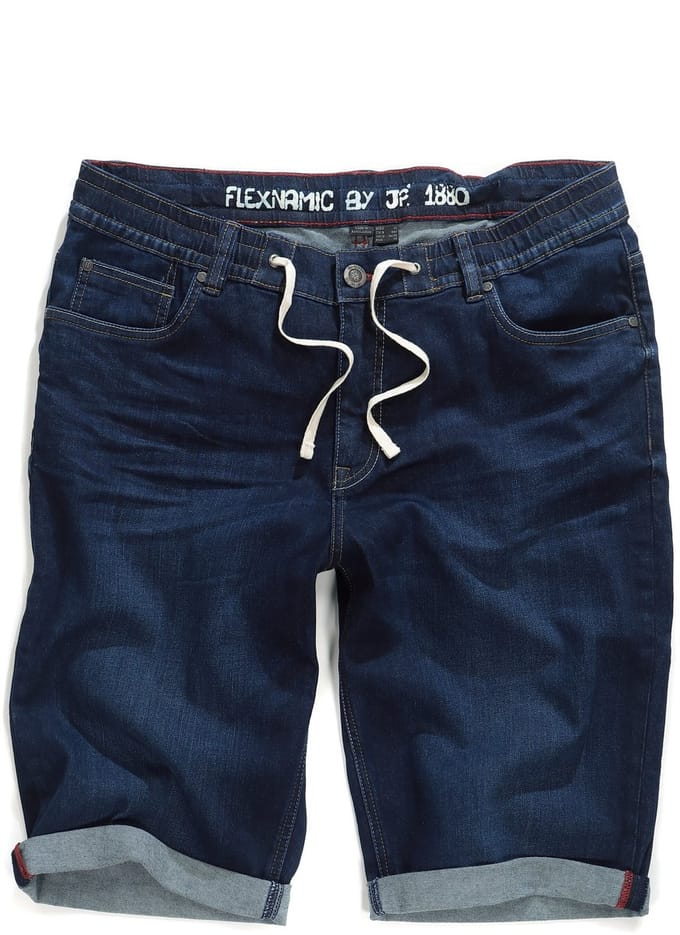 JP 1880 - Heren - Bermuda FLEXNAMIC® - Blauw denim - Maat 52
