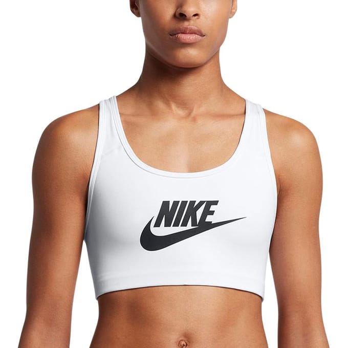 Nike Dames Swoosh Logo Trainings Sportbeha Wit 899371-100 M beige