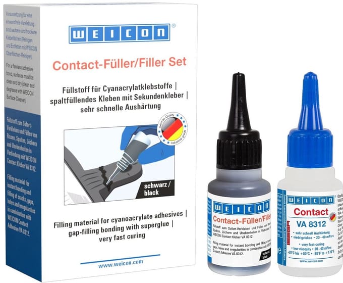 WEICON Contact-Vuller Set – Zwart – Lasnaad Lijm VA 8312
