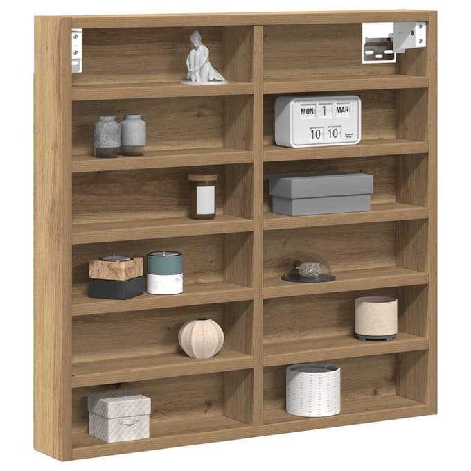 vidaXL - Display - Kast - Muurmontage - Artisan - Eiken - 60 - x - 8,5 - x - 58 - cm