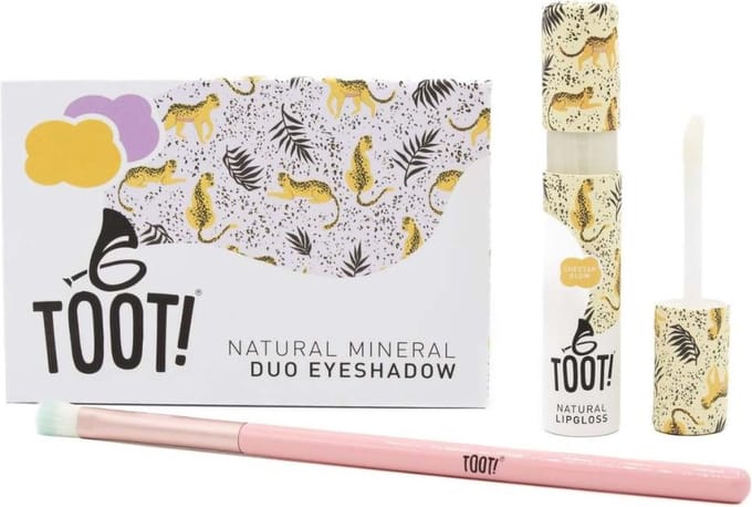 TOOT! Cheetah Glow Eyeshadow & Lipgloss Set - Kinder make up - Tiener make up - Vegan