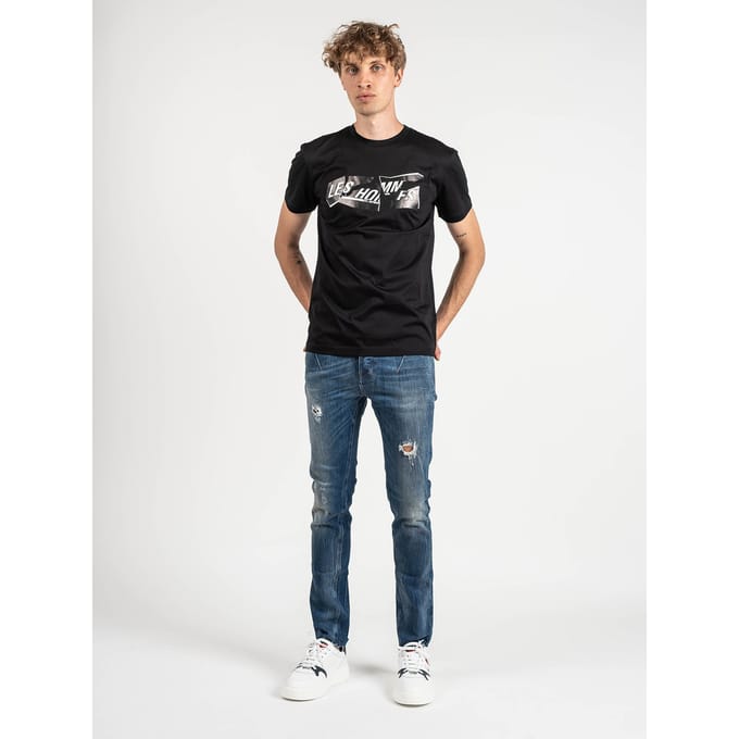 Les Hommes T-shirt Mannen zwart