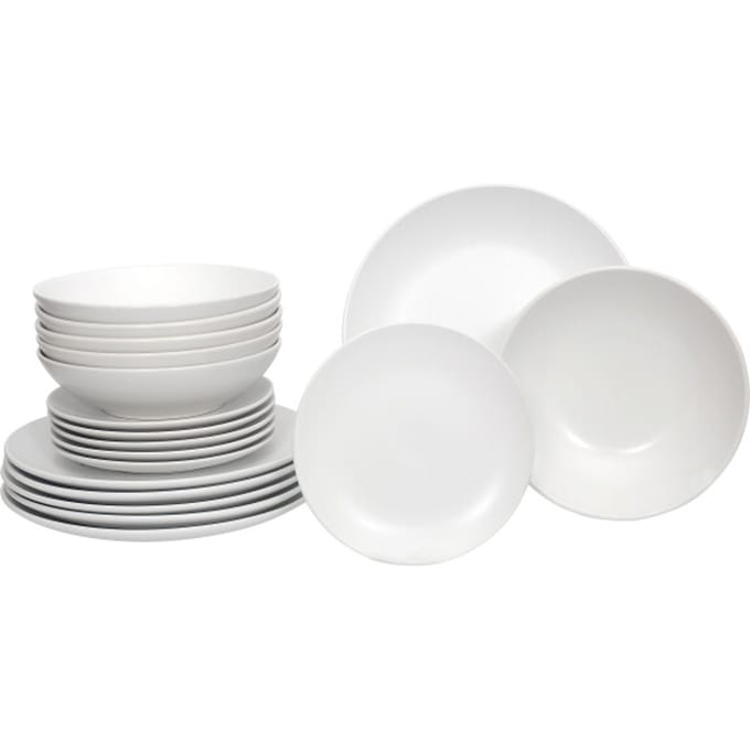 Luzzo ® serviesset aland 6 persoons aardewerk 18-delig met pastaborden mat