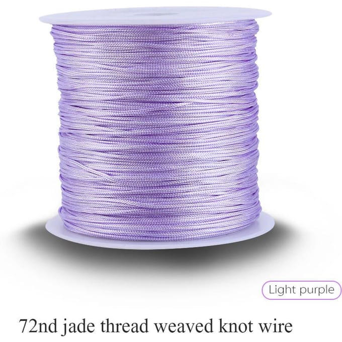100M x 0.8mm Nylon Chinees Knoopkoord Rattail Macrame Shamballa Draad String Lichtpaars white