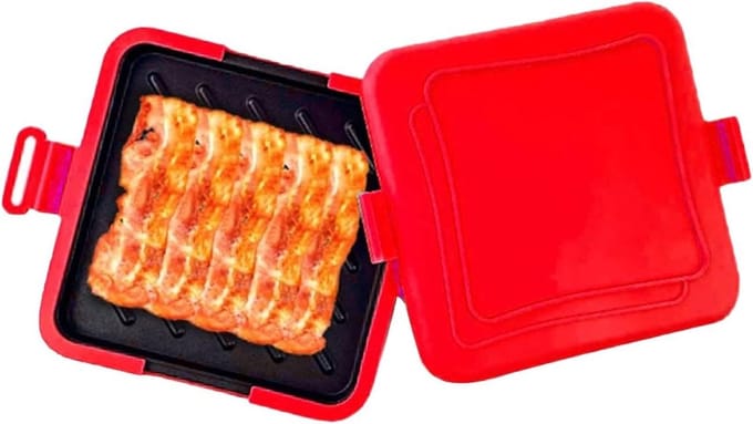 Magnetron Grill - Sandwich Maker - Snelle Snacks - Antiaanbakplaten - 4 x 17 x 4 cm - Rood