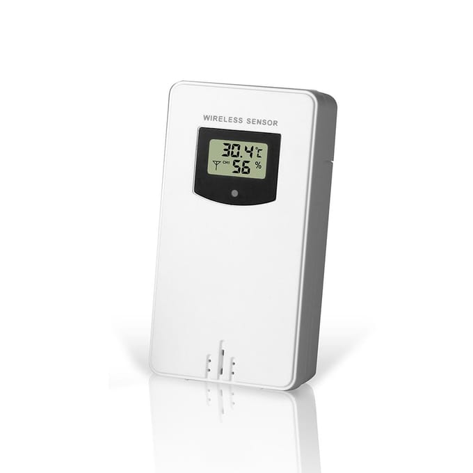 Temperatuur-vochtigheid Draadloze sensormeter Hygrometer Elektronische digitale thermometer voor binnen/buiten wit
