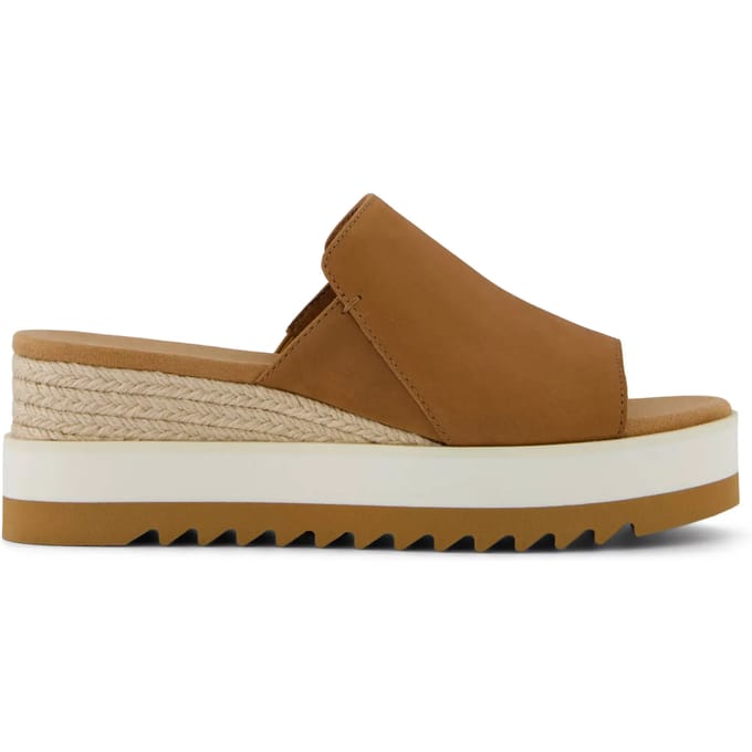 Vrouwelijke leren platformslippers Toms Diana