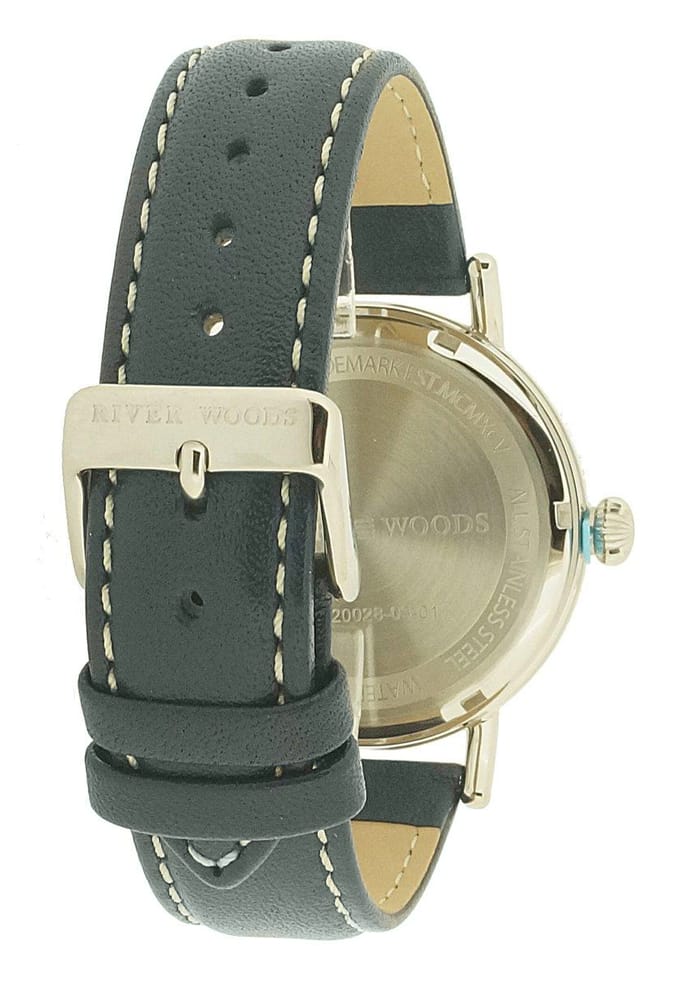 River Woods Yukon RW420028 Horloge - Leer - Blauw - Ø 42 mm