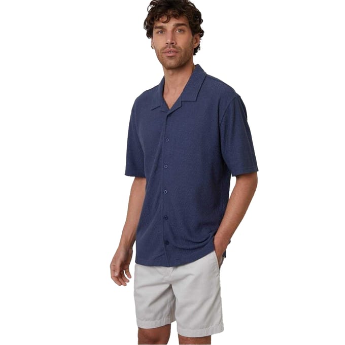 Threadbare Herenoverhemd van Selkirk met relaxte pasvorm (Denim)
