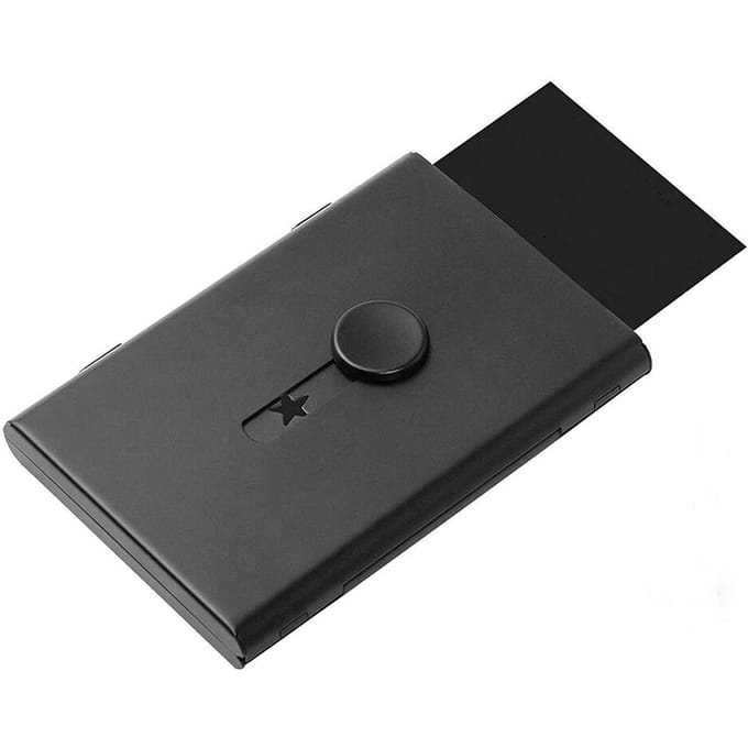 Visitekaarthouder USB-stick Visitekaartjeset Uitschuifbare Visitekaarthouder Creditcardhouder zwart