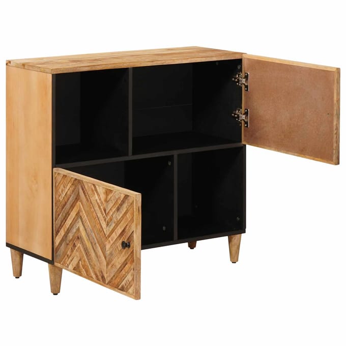 vidaXL - Opbergkasten - Bruin - 80 - x - 33,5 - x - 75 - cm - Massief - Mango - Hout