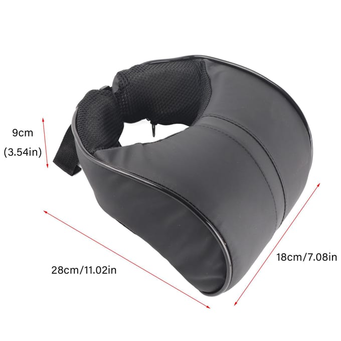Auto Auto Nekkussen PU Leer Memory Foam Kussens Neksteun Stoel Hoofdsteun Kussen Pad zwart