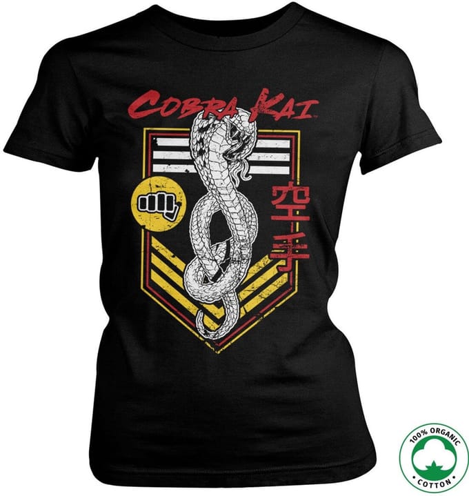 Cobra Kai Punch Patch Organic Girly Tee dames-T-shirt zwart