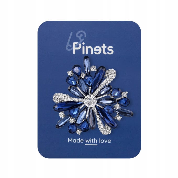 PINETS Blauwe Zirkonia Bloembroche