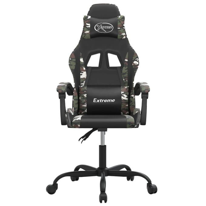vidaXL - Gamestoel - draaibaar - kunstleer - zwart - en - camouflage