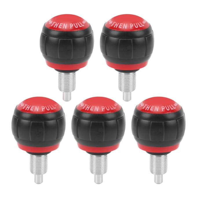 5 STUKS Trekpen Veerknop IJzer Plastic Universeel Hometrainer Verstelknop Vervangingsonderdelen rood zwarte kleur