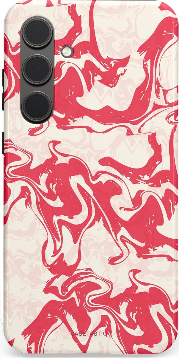 Casetastic hoesje geschikt voor Samsung Galaxy S24 Plus - Dubbellaagse bescherming - Marshmellow Explosie - Fashion Case - Koraal Wit Crème Lichtroze