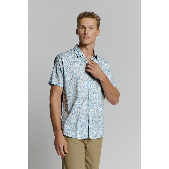 No Excess Shirt Short Sleeve Allover Printed Cloud Größe: M | Casual hemden Outlet | Herren