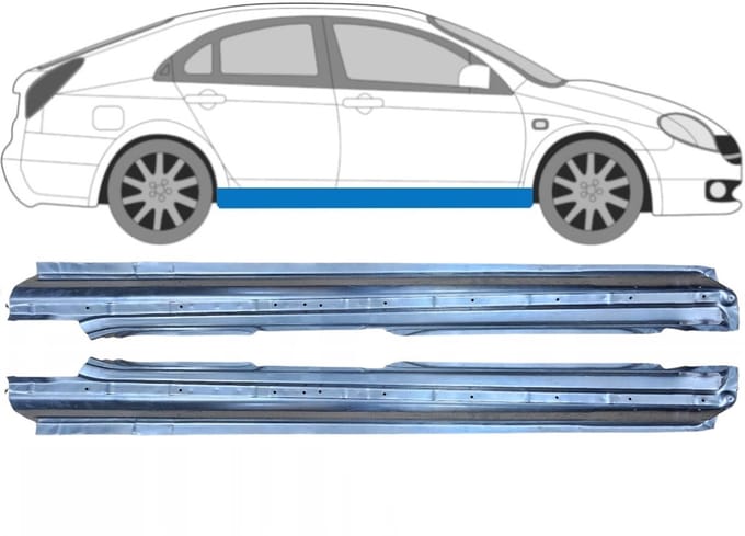 Volledige dorpel voor Nissan Primera P12 2001-2007 / Links + Rechts / Set