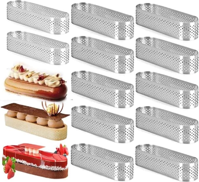 Dailygoods - Set van 12 Ovalen Cakevormen voor Mousse en Quiche