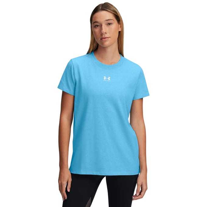 Under Armour T-shirt Dames Under Armour Rival Core SS Lichtblauw - Maat S