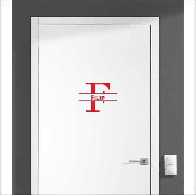 Deursticker Met Naam -  Filip - Rood