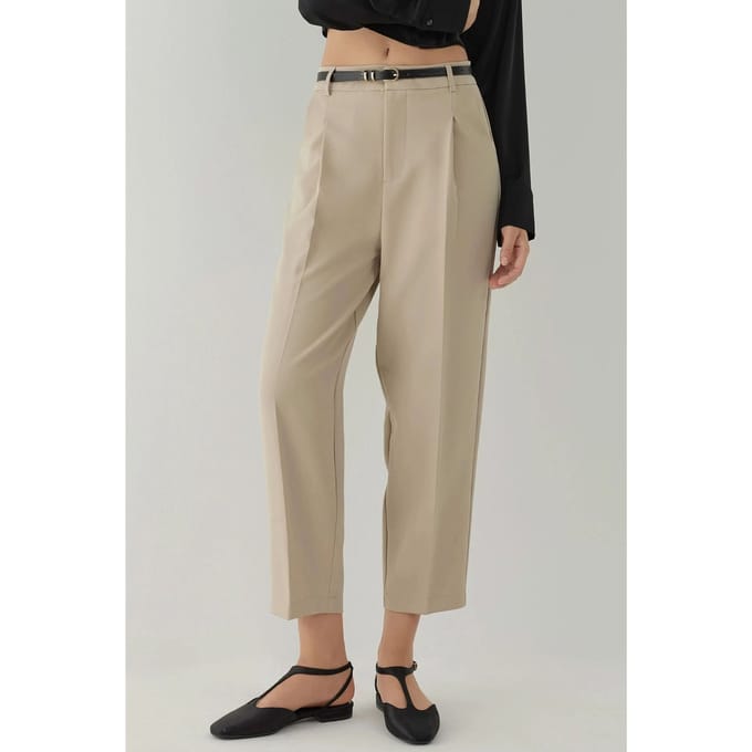 Hoge Taille Geplooide Broek