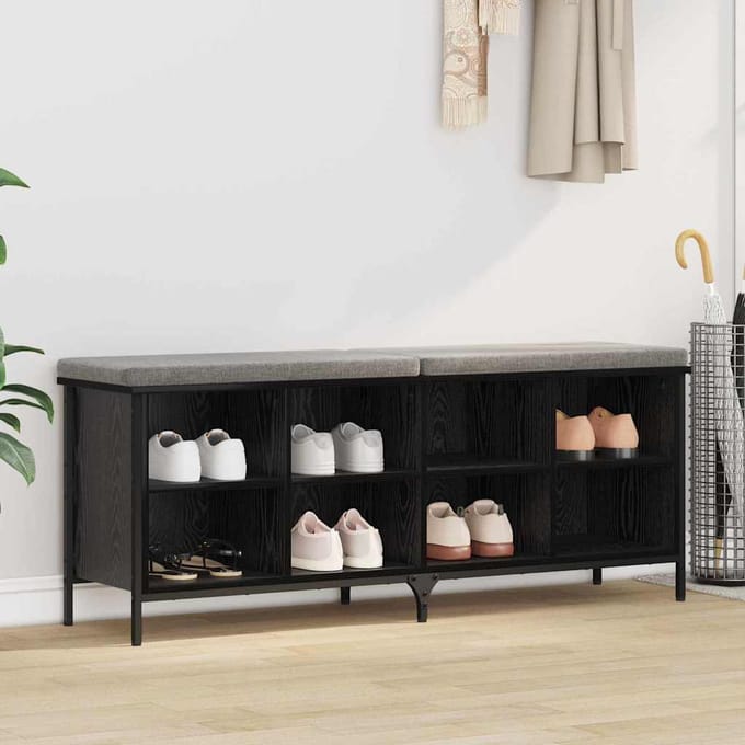 vidaXL - Schoenenkast - 131 - x - 35 - x - 50 - cm - Geengineerd - Hout - en - IJzer