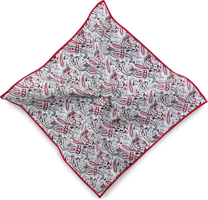 We Love Ties - Pochets - Pochet Paisley Rush - rood / wit / zwart