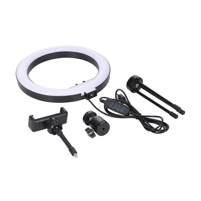 8 inch LED Desktop Video Ringlicht Selfie Lamp Met Desktop Statief Standaard USB Stekker Voor YouTube Tik wit