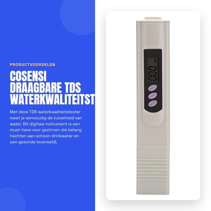 Dailygoods - Draagbare TDS Waterkwaliteitstester voor Schone Watermetingen
