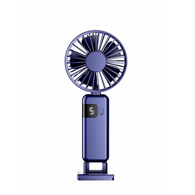 Mini Elektrische Ventilator Draagbaar Huis Opvouwbaar Handheld Hand Stil Ventilator Digitale Display Multifunctionele Gesp Draagbare Airconditioner