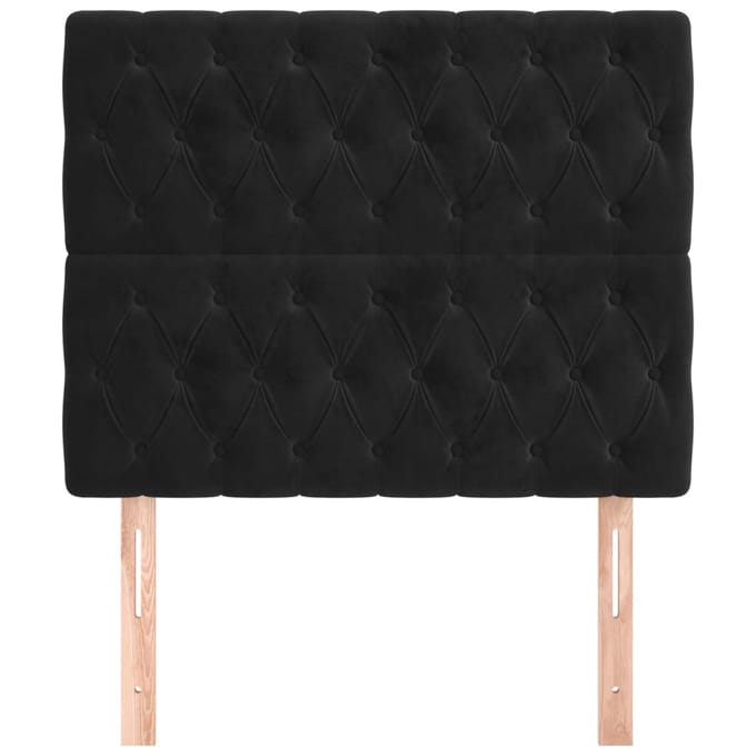 vidaXL - Hoofdbord - zwart - 100x7x118/128 - cm - fluweel