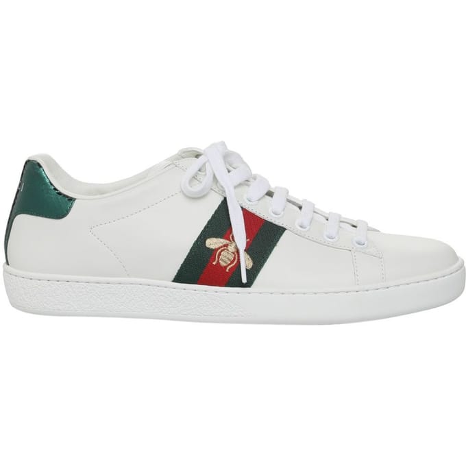 Witte Geborduurde Ace Sneakers