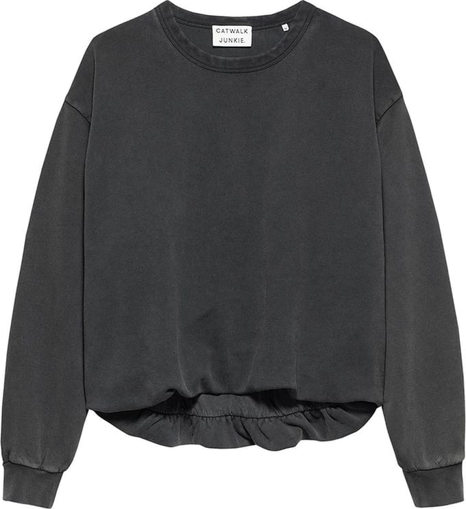 Catwalk Junkie dames O-hals sweater tuck in grijs